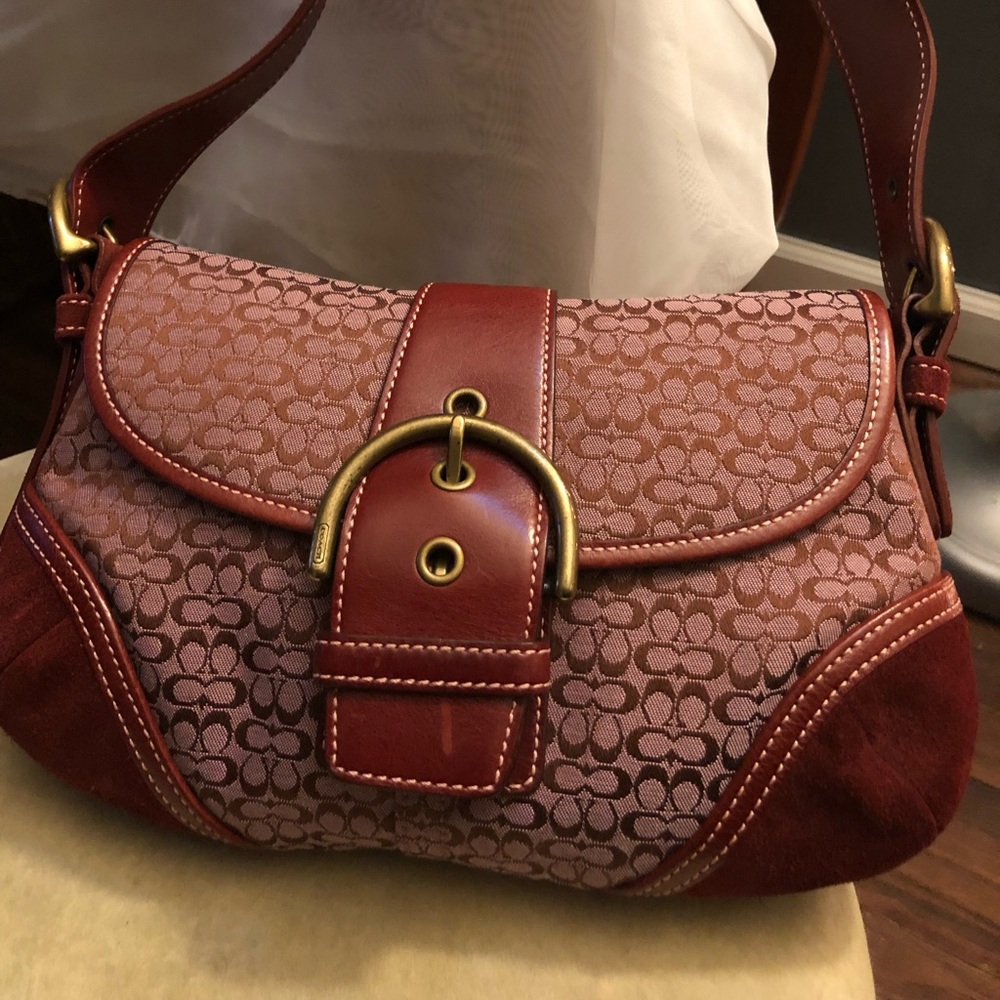 Coach burgundy mini satchel